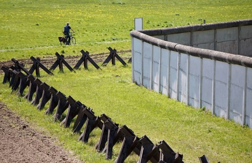 Hötensleben border memorial, former GDR border fortifications in Hoetensleben, today the state