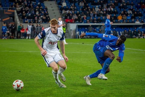Football UEFA Europa League, 2024/25 season, matchday 7: TSG Hoffenheim v Tottenham Hotspur. On the