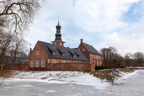 Husum Castle in winter, Husum, Schleswig-Holstein, Germany