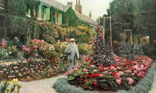 Portrait of Claude Monet, garden at Giverny, 1840 – 1926, French painter and founder of