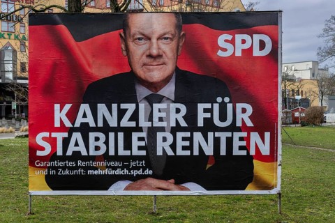 Advertising poster Federal Chancellor Olaf Scholz, SPD