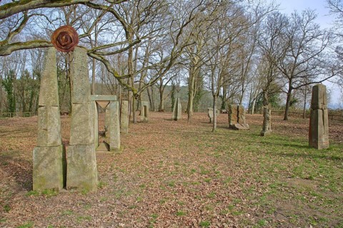 Gottschalk sculptures by sculptor Willi Grimm and Rainer Kuhn 1996, memorial to the life story of