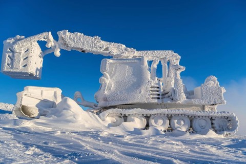 Icy snowcat, Dundret, Gällivare, Norrbotten, Lapland Sweden, Swedish Lapland, Slandinavia