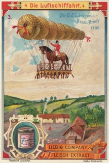Series The aeronautics, aeronautics, the aeronautics of Tessu-Brissy, 1786, Liebig picture,