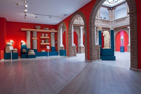 Exhibition rooms for Castulo roman village pieces, archeological museum of Linares, Jaen province,