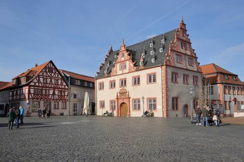Renaissance Town Hall on the Market Square, Groß-Umstadt, Hesse, Germany