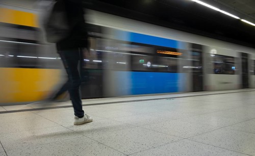 Underground incoming S-Bahn, train, class 420 generation 2025, platform, passengers, travelers,
