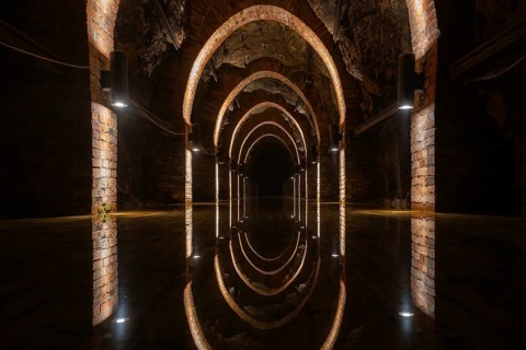 Old mining tunnel Queen Louise Adit (Sztolnia Krolowa Luiza) open to tourists in Zabrze, Poland