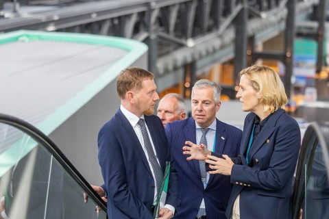 Saxony's Minister President Michael Kretschmer (CDU) visiting the Aviation and Space Regions Day in