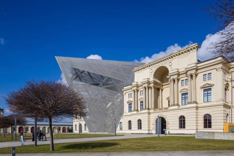 The museum was rebuilt according to plans by Daniel Libeskind. In the form of a wedge, the British