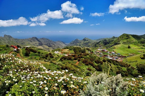 View of the Anaga Mountains from the Mirador de Jardina, Tenerife Island, Canary Islands, Spain