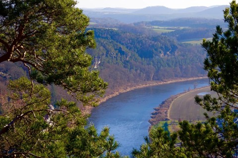 Elbe Sandstone Mountains, bastion area, winter, Saxony, Germany
