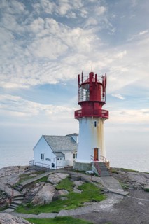 Lindesnes lighthouse at Norway's southernmost point, South Cape, Norway
