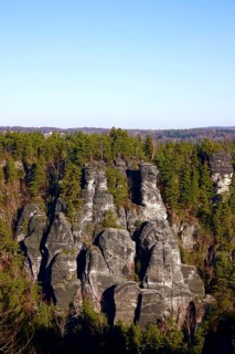 Elbe Sandstone Mountains, bastion area, winter, Saxony, Germany