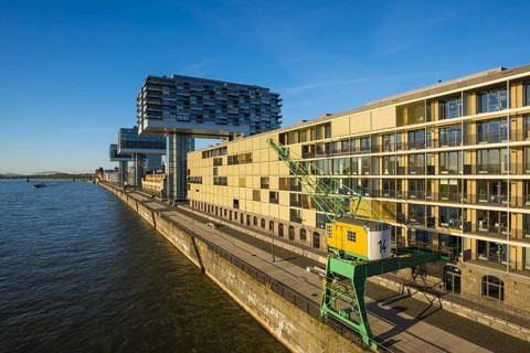 Crane Houses, Rheinau Harbour, Cologne, North Rhine-Westphalia, Germany