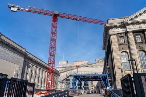 Permanent construction site at the Pergamon Museum, Museum Island, Berlin