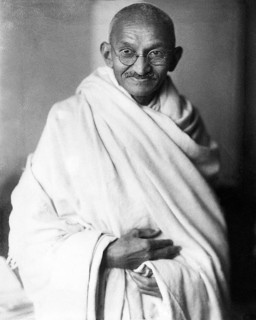 Mahatma Gandhi (born 1 October 1869 - assassinated 30 January 1948) was an Indian pacifist,