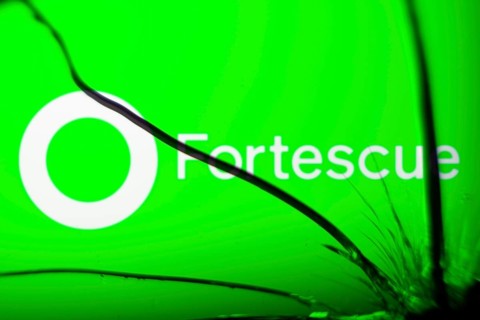 Fortescue logo is visible on the broken glass. Fortescue is a global metal mining company