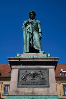 Schiller Memorial to Friedrich Schiller, Schillerplatz, Old Town, Stuttgart, Baden-Württemberg,