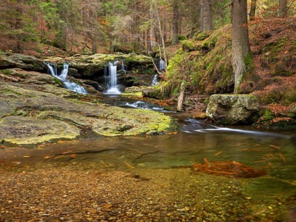 Riesloch nature reserve, Riesloch Falls, Riesloch Falls, Riesbach waterfall, Bodenmais, Bavarian