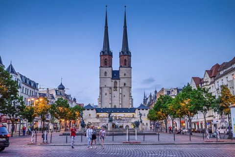St Mary's Market Church, Hallmarkt, Halle an der Saale, Saxony-Anhalt, Germany