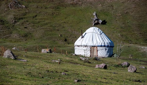 Traditional Kyrgyz yurt, Jyrgalan, Tüp Rajon, Kyrgyzstan