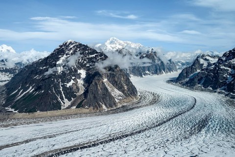 Mount Church, Ruth Glacier, Alaska Range Glaciers and Mountains, Alaska, USA