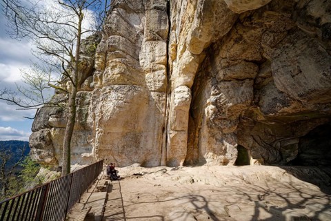 Natural arch Kuhstall am Neuen Wildenstein, natural wonder, national park, hiking destination, rock