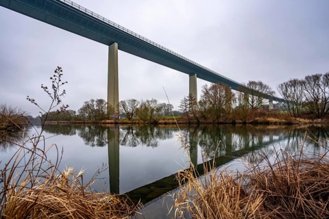 The Mintarder Ruhr Valley Bridge, A52 motorway bridge between Essen and Düsseldorf, longest steel