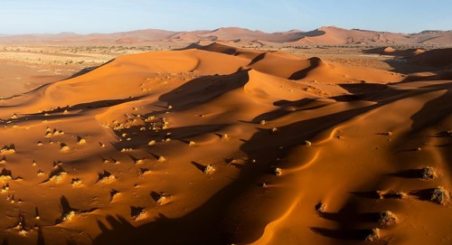 Aerial view of sand dunes in the Namib Desert, Namib Naukluft Park, Namibia