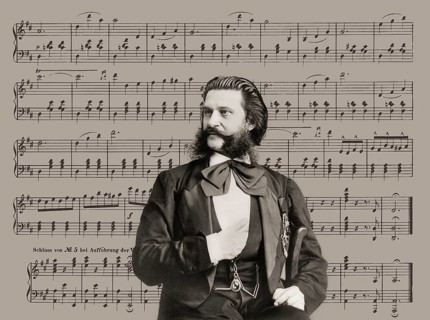 Johann Baptist Strauss II, 1825 – 1899, Austrian composer and violinist, 1879, digitally edited,