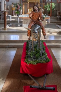 Palmesel in the parish church of St Nicholas, Oberthingau, Ostallgäu, Bavaria, Germany
