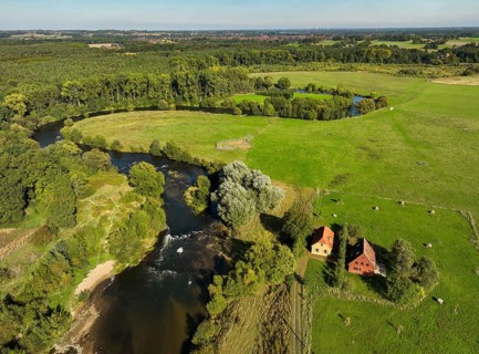 Datteln, North Rhine-Westphalia, Germany - Lippe, river and floodplain development of the Lippe