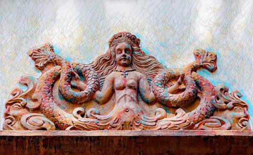 Mythological Mermaid Creature, wall decoration, Welf Castle of Herzberg, Herzberg am Harz, district