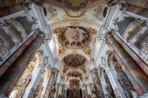 The magnificent Basilica of St. Alexander and St. Theodor in Ottobeuren impresses as a masterpiece