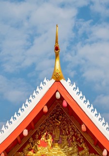 Roof of Wat May Suwannaphumaham Monastery, Luang Prabang, Laos
