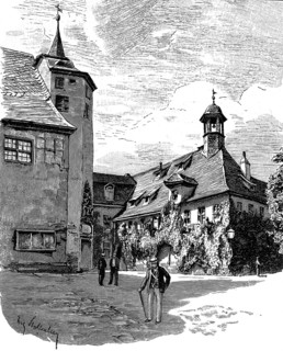 The old college building in Jena, around 1890, Thuringia, Germany, illustration, reproduction from