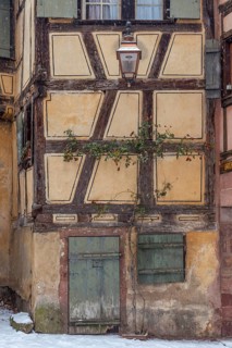 Historic house facade, Riquewihr, Alsace, France