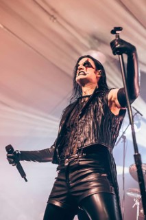 Johannes Eckerström, singer of the band Avatar live on In The Airwaves Tour at Munich's TonHalle on