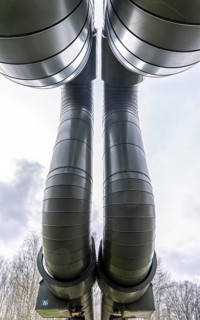 Iqony district heating pipes in Gelsenkirchen, U-shaped expansion bend for length compensation