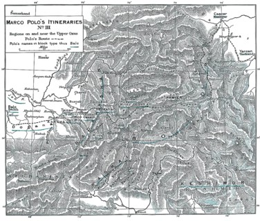 Marco Polo, c.?1254 –1324, an Italian merchant, explorer and writer, map of his travels, digital