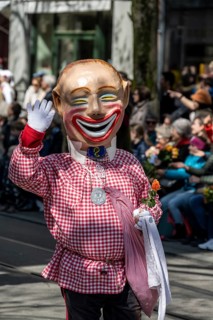 Participants dressed up as jesters from the guest canton of Schwyz, jesters' symposium of the