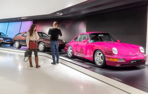 Porsche Museum Stuttgart-Zuffenhausen. The automotive museum of Dr. Ing. h.c. F. Porsche AG shows