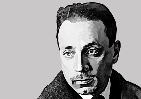 Portrait of Rainer Maria Rilke, 1875 – 1926, Austrian poet and novelist, digitally edited