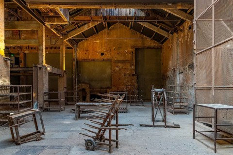 Abandoned factory building at Camp Les Milles, memorial and museum for the former internment camp