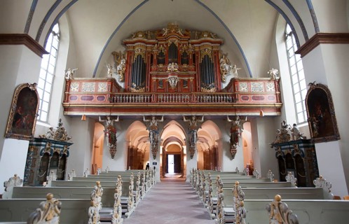 The abbey church, St. Stephanus and St. Vitus, Abbey Castle Corvey in Hoexter, Weserbergland, North