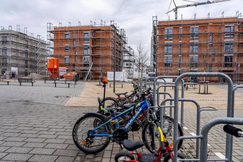 New development area Am alten Angerbach in Duisburg-Huckingen, on approx. 17 hectares, 300 new