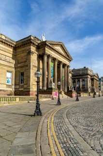 Neoclassical architecture of the Walker art gallery building, city centre of Liverpool, England, UK