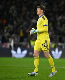Goalkeeper Alexander Nübel GER (12) m Background perimeter advertising ADIDAS Football DFB
