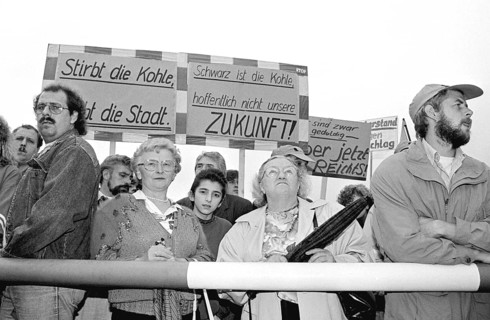 Kamen, DEU, 1992 - Demonstration against job cuts in mining, Kamen, Germany